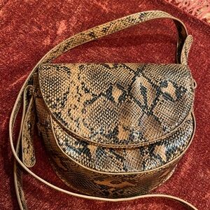 NWOT Urban Outfitters snakeskin pattern small saddle bag